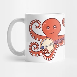 Adorable Octopus Playing Banjo Cartoon Mug